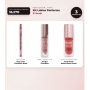 Makeup Revolution - Lip Liner Set Pout Liner - Chauffeur Nude + Matte Liquid Lipstick Air Blur - Chauffeur + Volumizing Lip Gloss Pout Bomb - Melba Warm Peach