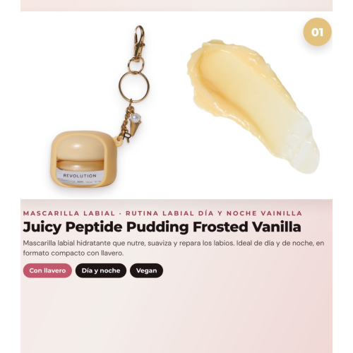 Makeup Revolution - Lip Mask Set Juicy Peptide Pudding - Frosted Vanilla + Lip Balm Juicy Peptide - Clear Ice + Lip Oil Pout Lip Charm - Lychee Clear Blue