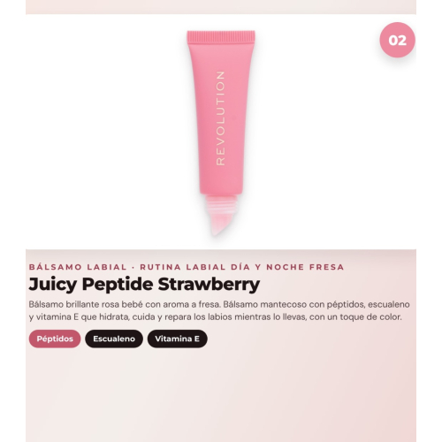 Makeup Revolution - Lip Mask Set Juicy Peptide Pudding - Strawberry Soufflé + Lip Balm Juicy Peptide - Strawberry + Lip Oil Aqua Drip Cooling