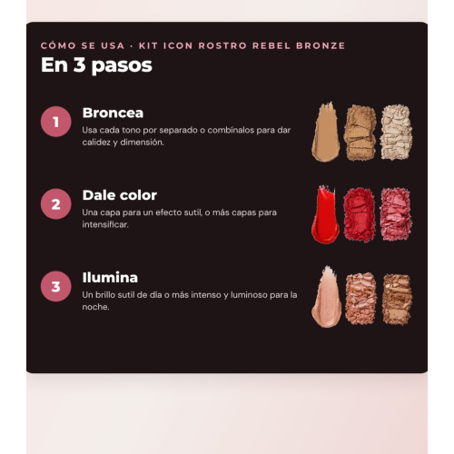 Makeup Revolution - Blush Palette Icon Blush - Rebellious Red + Bronzer Palette Bronze Icon - Divine Fair + Highlighter Palette Highlight Icon - Molten Bronze