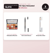 Makeup Revolution - Eyeshadow Palette Set Reloaded - Affection + Eyeliner Felt & Kohl Precision Dual Liner - Brown + Eyeliner Streamline Waterline Eyeliner Pencil - Silver