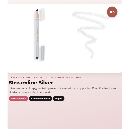 Makeup Revolution - Eyeshadow Palette Set Reloaded - Affection + Eyeliner Felt & Kohl Precision Dual Liner - Brown + Eyeliner Streamline Waterline Eyeliner Pencil - Silver