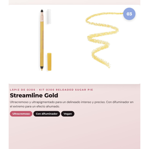 Makeup Revolution - Eyeshadow Palette Set Reloaded -  Sugar Pie + Eyeliner Kohl - Blue + Eyeliner Streamline Waterline Eyeliner Pencil - Gold