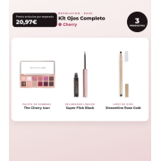 Makeup Revolution - Eyeshadow Palette Set The Cherry Icon + Liquid Eyeliner Super Flick - Black + Eyeliner Streamline Waterline Eyeliner Pencil - Rose Gold