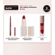 Makeup Revolution - Lip Liner Set IRL Filter Finish Lip Definer - Burnt Cinnamon + Satin Lipstick Lip Allure Soft Satin + Matte Liquid Lipstick Air Blur - Fiery