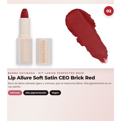 Makeup Revolution - Lip Liner Set IRL Filter Finish Lip Definer - Burnt Cinnamon + Satin Lipstick Lip Allure Soft Satin + Matte Liquid Lipstick Air Blur - Fiery