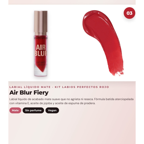 Makeup Revolution - Lip Liner Set IRL Filter Finish Lip Definer - Burnt Cinnamon + Satin Lipstick Lip Allure Soft Satin + Matte Liquid Lipstick Air Blur - Fiery
