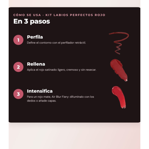 Makeup Revolution - Lip Liner Set IRL Filter Finish Lip Definer - Burnt Cinnamon + Satin Lipstick Lip Allure Soft Satin + Matte Liquid Lipstick Air Blur - Fiery