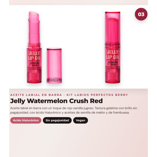 Makeup Revolution - Lip Liner Set Pout Liner - Deepest Mauve + Satin Lipstick Lip Allure - Material Girl Wine + Lip Oil Stick Jelly - Watermelon Crush Red