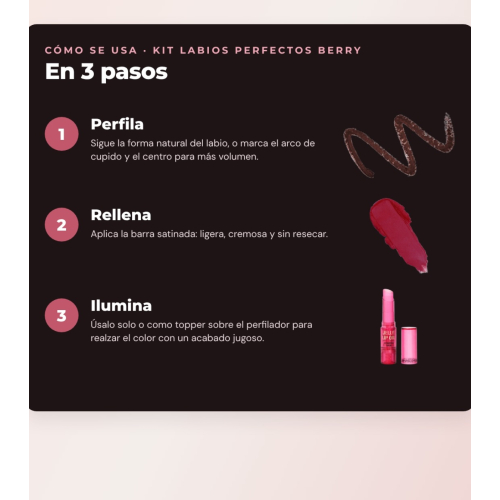 Makeup Revolution - Lip Liner Set Pout Liner - Deepest Mauve + Satin Lipstick Lip Allure - Material Girl Wine + Lip Oil Stick Jelly - Watermelon Crush Red
