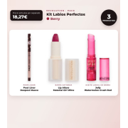 Makeup Revolution - Lip Liner Set Pout Liner - Deepest Mauve + Satin Lipstick Lip Allure - Material Girl Wine + Lip Oil Stick Jelly - Watermelon Crush Red
