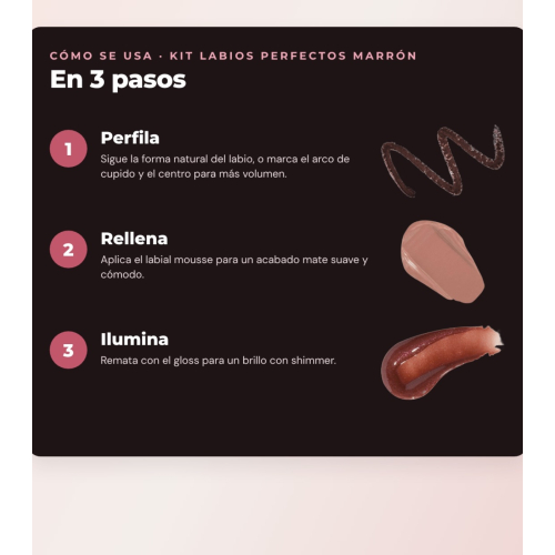 Makeup Revolution - Lip Liner Set Pout Liner - Espresso Cool Brown + Liquid Lipstick IRL Whipped Lip Crème - Espresso Nude + Lip Gloss with Shimmer Pout Bomb - Chocolate Sparkle