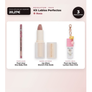 Makeup Revolution - Lip Liner Set Pout Liner - Kiss Baby Pink + Satin Lipstick Lip Allure - Brunch Pink Nude + Lip Oil Pout Lip Charm - Lychee Clear Pink