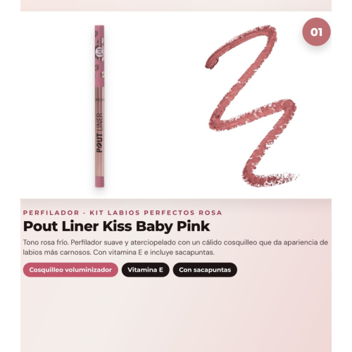 Makeup Revolution - Lip Liner Set Pout Liner - Kiss Baby Pink + Satin Lipstick Lip Allure - Brunch Pink Nude + Lip Oil Pout Lip Charm - Lychee Clear Pink