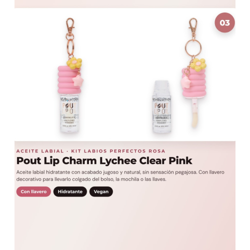 Makeup Revolution - Lip Liner Set Pout Liner - Kiss Baby Pink + Satin Lipstick Lip Allure - Brunch Pink Nude + Lip Oil Pout Lip Charm - Lychee Clear Pink