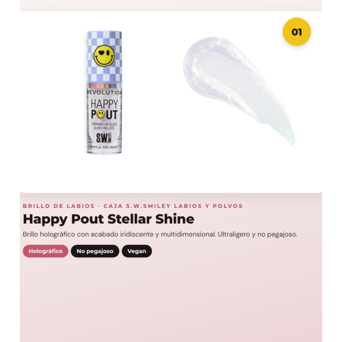 Makeup Revolution - Set *S.W.Smiley* - Lip gloss Stellar Shine + Lip gloss Pink Bliss + pH lip and cheek balm + Loose powders Sunshine