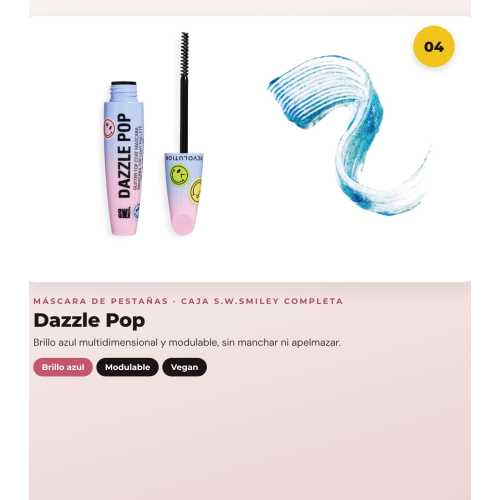 Makeup Revolution - Set *S.W.Smiley* - Brushes On Cloud Nine + Soft makeup sponge + Lip gloss Happy Pout + Mascara Dazzle Pop + Eyeliner Winky Flick Double-Ended