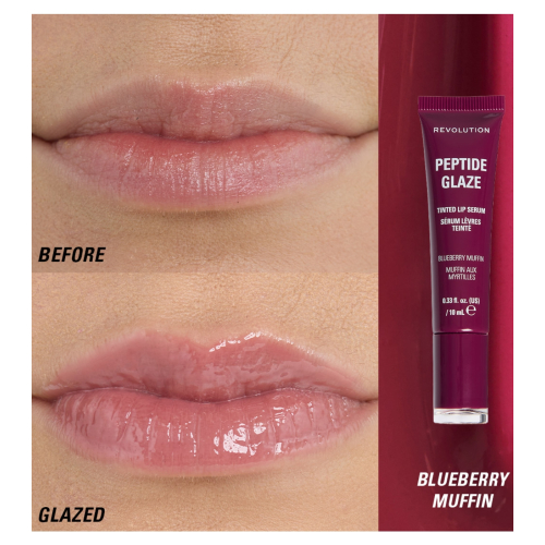 Makeup Revolution - Lip Tint with Serum Peptide Glaze - Blueberry Muffin