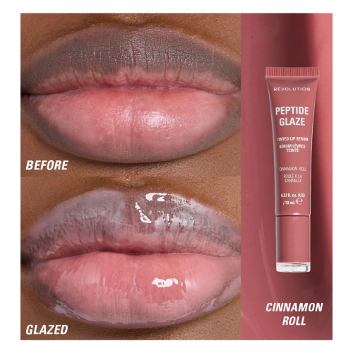 Makeup Revolution - Lip Tint with Serum Peptide Glaze - Cinnamon Roll