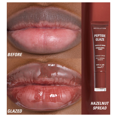 Makeup Revolution - Lip Tint with Serum Peptide Glaze - Hazelnut Spread