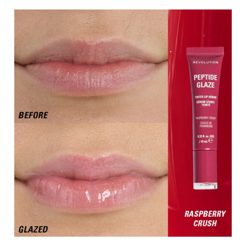 Makeup Revolution - Lip Tint with Serum Peptide Glaze - Raspberry Crush