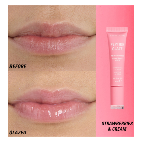 Makeup Revolution - Lip Tint with Serum Peptide Glaze - Strawberry & Cream
