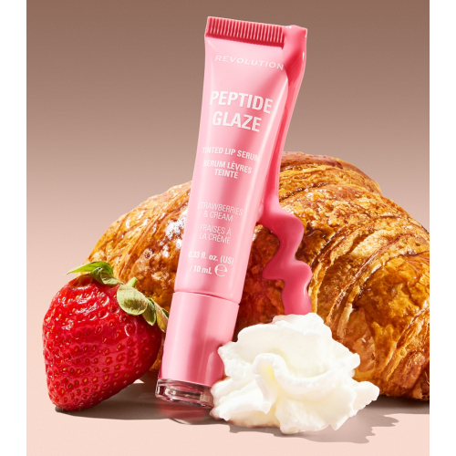 Makeup Revolution - Lip Tint with Serum Peptide Glaze - Strawberry & Cream