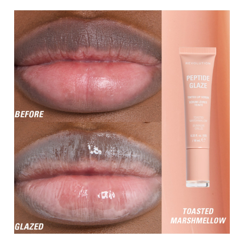 Makeup Revolution - Lip Tint with Serum Peptide Glaze - Toasted Marshmallow
