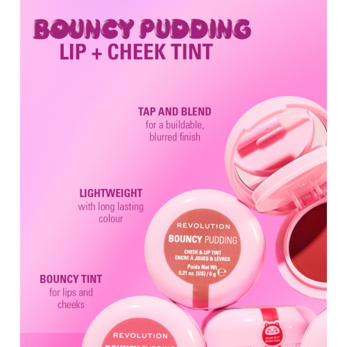 Makeup Revolution - Cheek and Lip Tint Bouncy Pudding - Brush Drift