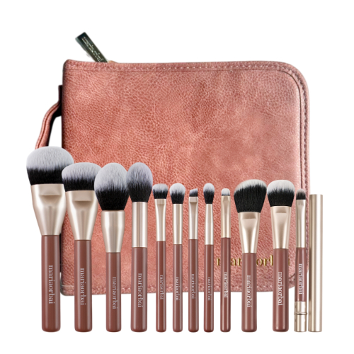 Maria Orbai - Makeup bag with 13 brushes Vegan Brushes