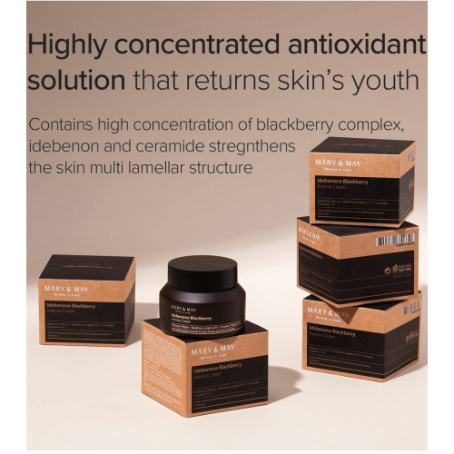 Mary & May - Intensive facial cream Idebenone + Blackberry complex intensive total care