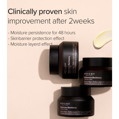 Mary & May - Intensive facial cream Idebenone + Blackberry complex intensive total care