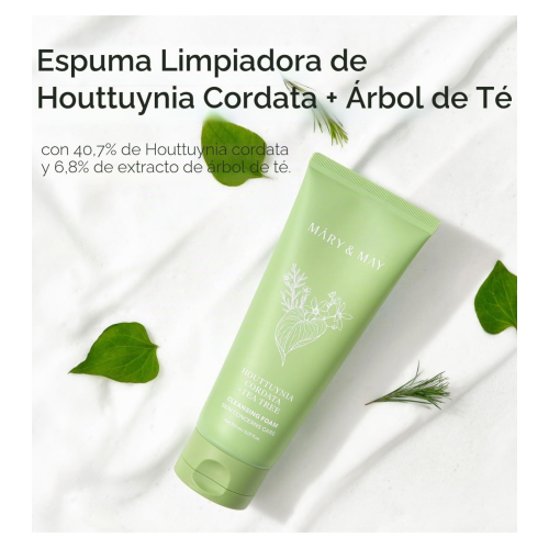 Mary & May - Purifying Foam Facial Cleanser Houttuynia Cordata + Tea Tree