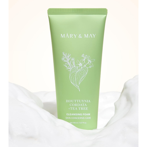 Mary & May - Purifying Foam Facial Cleanser Houttuynia Cordata + Tea Tree