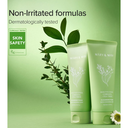 Mary & May - Purifying Foam Facial Cleanser Houttuynia Cordata + Tea Tree