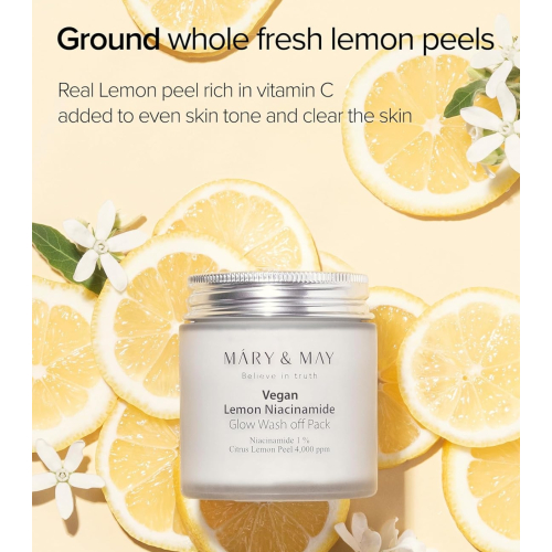 Mary & May - Exfoliating Face Mask Lemon Niacinamide Glow Wash off