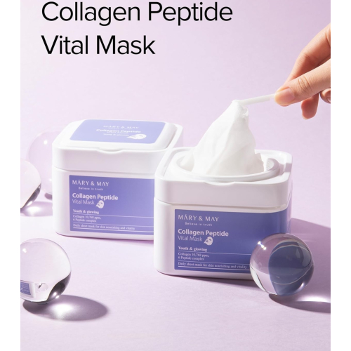 Mary & May - Collagen & Peptide Rejuvenating Mask - 30ea