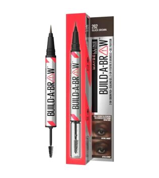 Maybelline - Eyebrow pencil and fixing gel Build A Brow 2 in 1 - 262: Black Brown