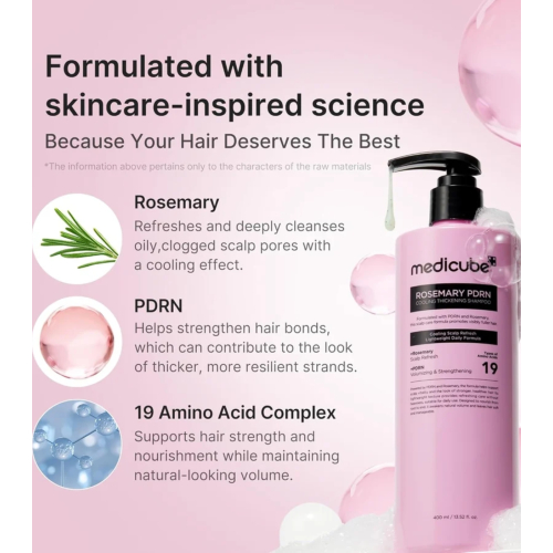 Medicube - *Rosemary PDRN* - Strengthening rosemary shampoo
