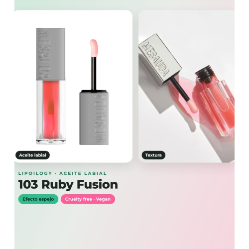 Mesauda - Duo pack lip oil Lipoilogy - 102: Pink Elixir + 103: Ruby Fusion