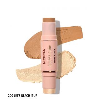 Moira - Sculpt & Glow Contour and Highlighter Duo Stick - 200:  Let's Beach it up