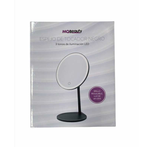 MQBeauty - Black Vanity Rechargeable Mirror with Dimmable LED Lighting