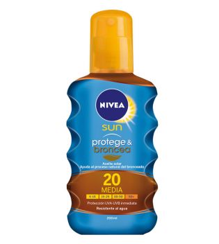 Nivea Sun  - Solar oil protects and tanning Spray - SPF20: Medium