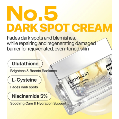 Numbuzin - Facial cream No.5+ Glutathione Vitamin Dark Spot