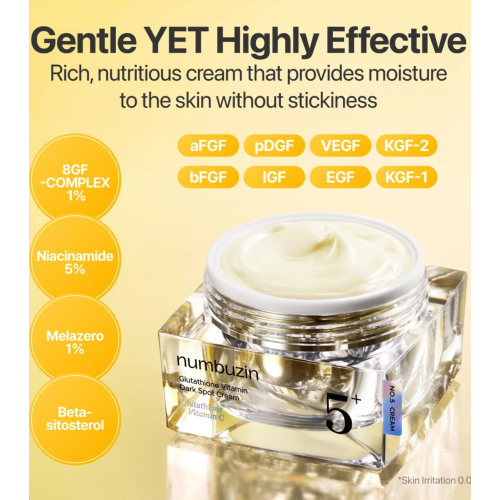 Numbuzin - Facial cream No.5+ Glutathione Vitamin Dark Spot