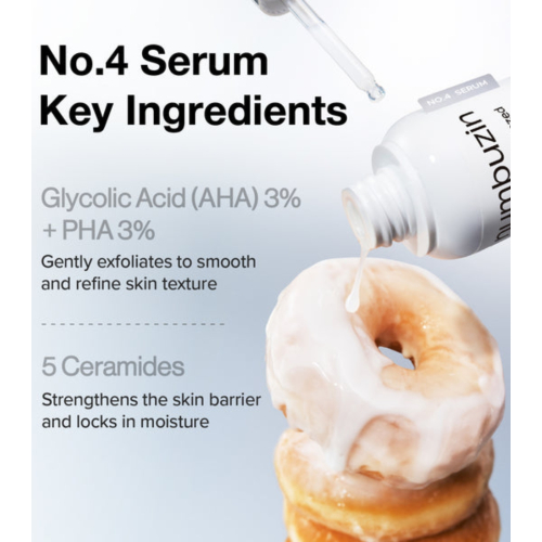 Numbuzin - Exfoliating serum in ampoules No.4 ceramidas y AHA Glazed Skin Prep - 10ea
