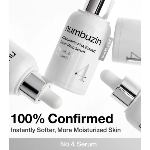 Numbuzin - Exfoliating serum No.4 ceramides and AHA Glazed Skin Prep