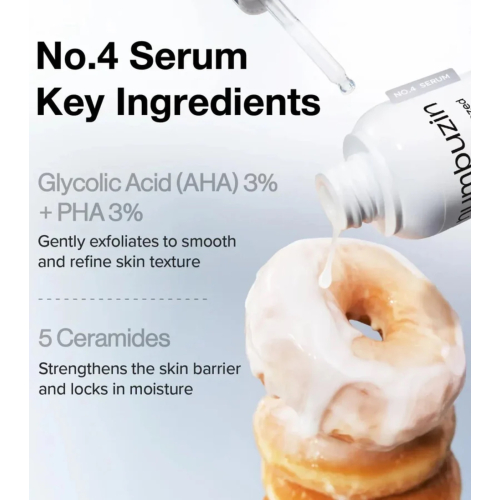 Numbuzin - Exfoliating serum No.4 ceramides and AHA Glazed Skin Prep