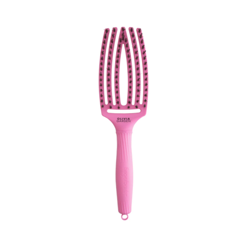 Olivia Garden - Hairbrush Fingerbrush Combo Medium - Bubble Pink