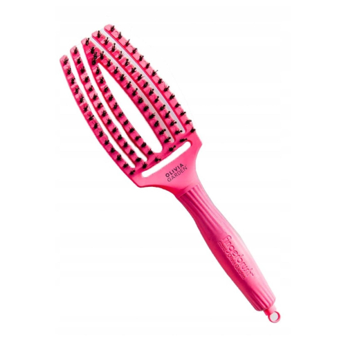 Olivia Garden - Hair Brush Fingerbrush Combo Medium - Hot Pink